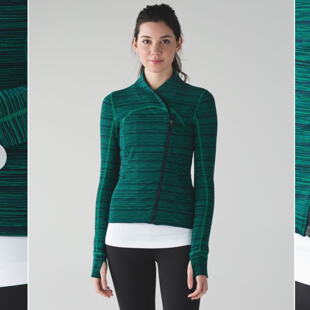 Lululemon Precision Jacket in Cyber Jungle Hero Blue Sz 6